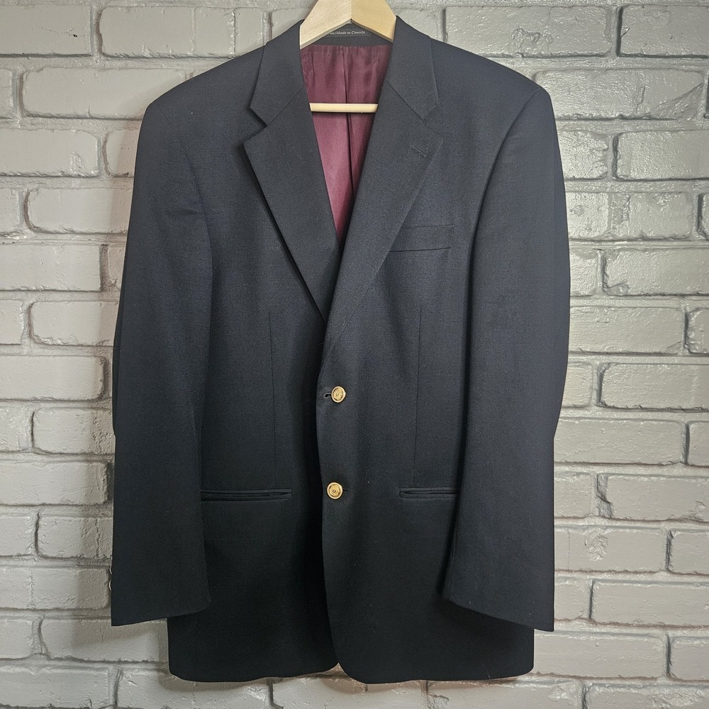 Lords Of‎ London Patrick James Men Wool Earl Jacket 44R Black Blazer Gold Button